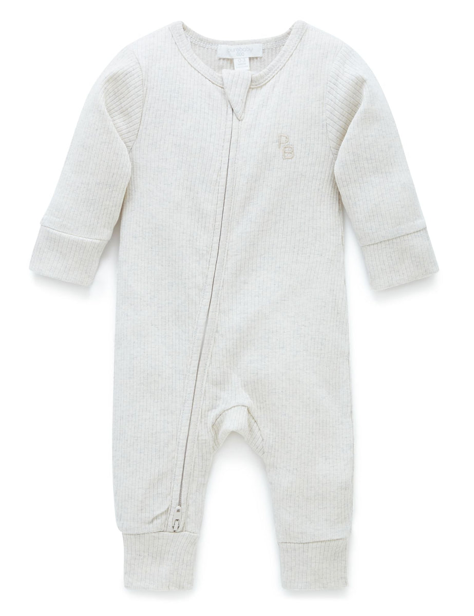 Rib Zip Growsuit - Fruits