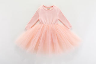 Valentina Long Sleeve Tutu Dress - PEACH PINK
