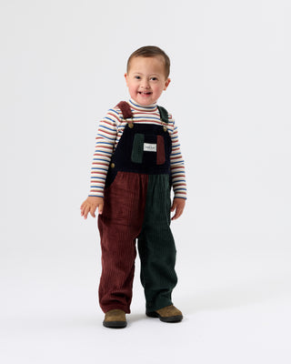 AUSTIN CORDUROY COLOUR BLOCK OVERALLS