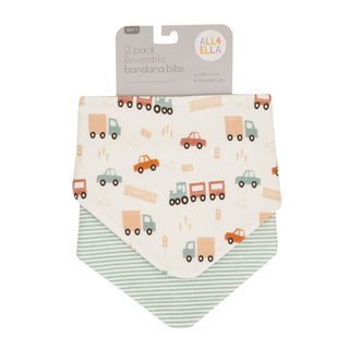 Bandana Bibs 2pk - Blue Trucks