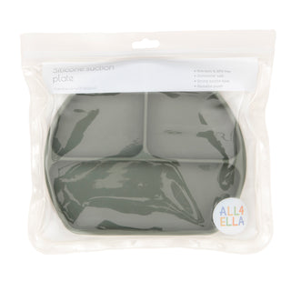 Silicone Suction Plate - Olive