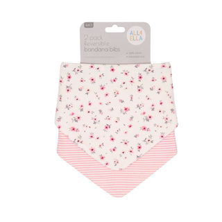Bandana Bibs 2pk - Pink Petals