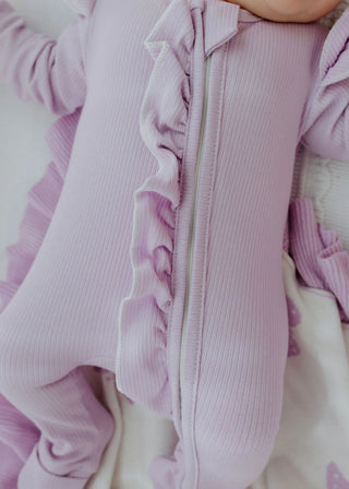 Lavender Rib Zipsuit