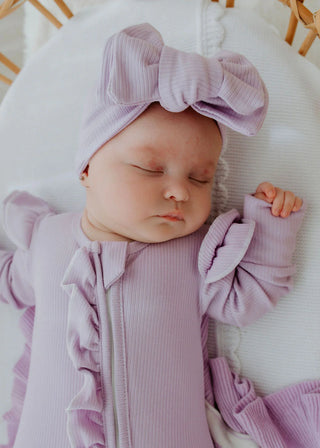Oversized Knit Top Knot  - Lavender