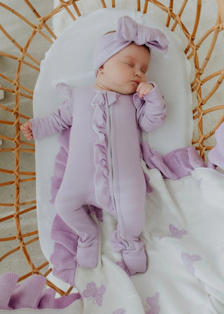 Oversized Knit Top Knot  - Lavender
