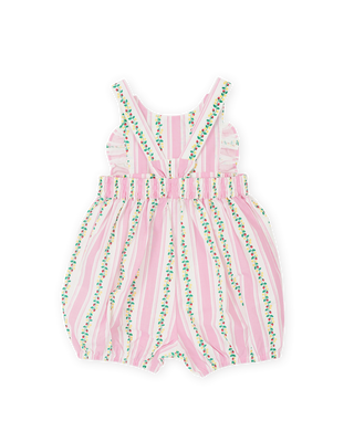 Antique Stripe Strawberry Bubble Romper