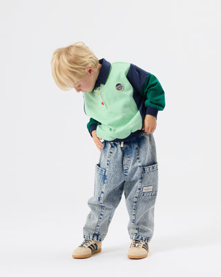 PANELLED RELAXED RUGBY SWEAT TOP