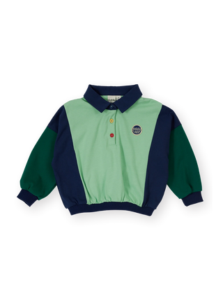 PANELLED RELAXED RUGBY SWEAT TOP