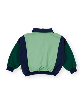 PANELLED RELAXED RUGBY SWEAT TOP