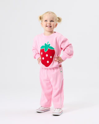 JUMBO STRAWBERRY PIPED SWEATER