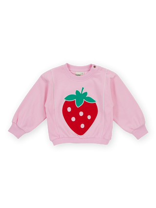 JUMBO STRAWBERRY PIPED SWEATER
