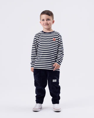 ESSENTIAL STRIPE LONG SLEEVE TOP NAVY