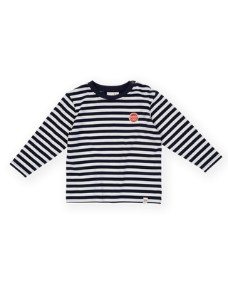 ESSENTIAL STRIPE LONG SLEEVE TOP NAVY