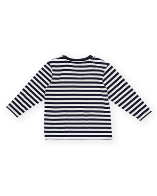 ESSENTIAL STRIPE LONG SLEEVE TOP NAVY