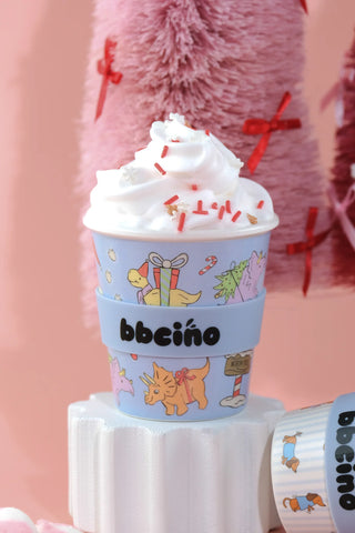 Reusable Babycino Bamboo Cup - Santa’s Little Sipper in Blue (120ml)