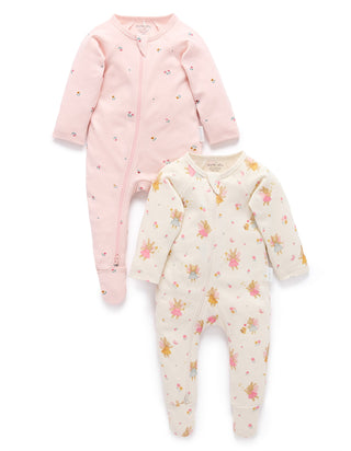 2 PACK ZIP GROWSUIT - CLOUD LITTLE FAIRIES PRINT
