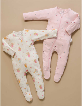 2 PACK ZIP GROWSUIT - CLOUD LITTLE FAIRIES PRINT