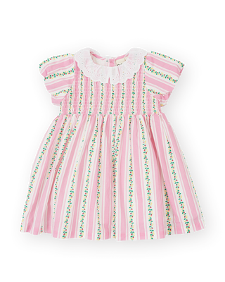 Antique Stripe Strawberry Flo Smocked Dress
