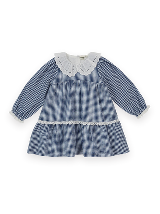 GINGHAM COLLARED DRESS