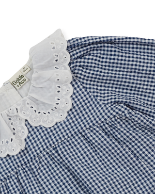 GINGHAM COLLARED DRESS