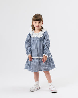 GINGHAM COLLARED DRESS