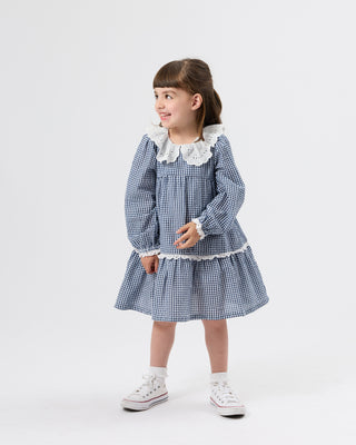 GINGHAM COLLARED DRESS