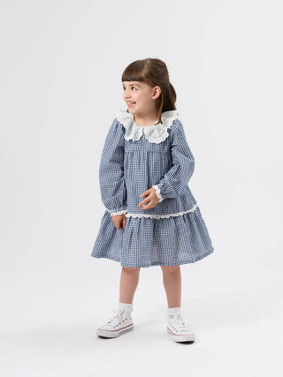 GINGHAM COLLARED DRESS