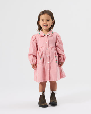 WILD STRAWBERRY CORDUROY COLLAR DRESS