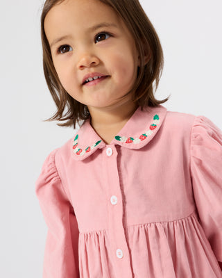 WILD STRAWBERRY CORDUROY COLLAR DRESS