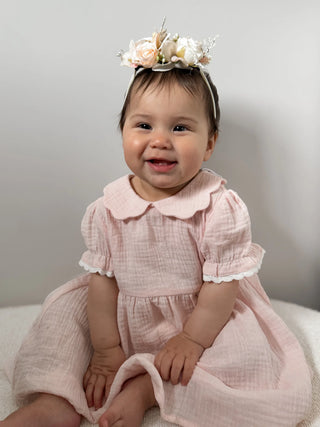 Pink Muslin Trim Dress