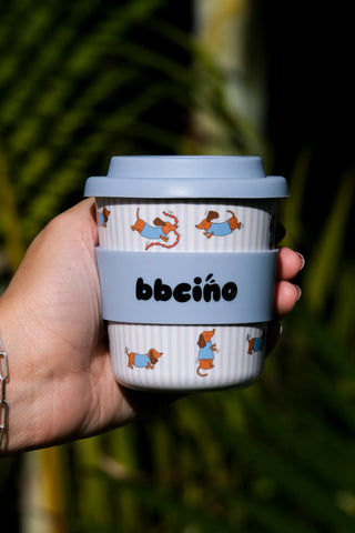 Reusable Bambinocino Bamboo Cup - Dash in Blue (240ml)