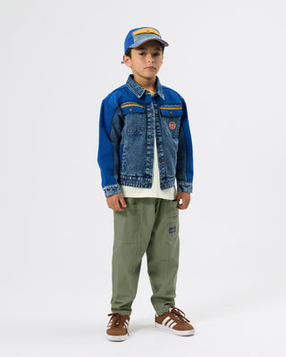 COLOUR BLOCK VINTAGE DENIM CAP