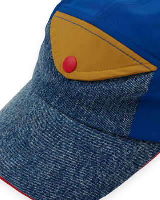 COLOUR BLOCK VINTAGE DENIM CAP