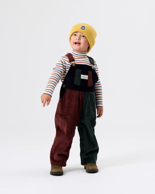 AUSTIN CORDUROY COLOUR BLOCK OVERALLS