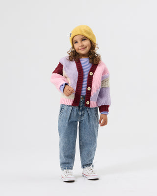COLOUR BLOCK KNIT CARDIGAN