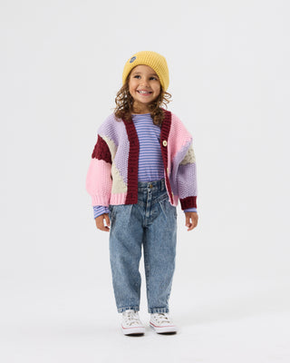 COLOUR BLOCK KNIT CARDIGAN