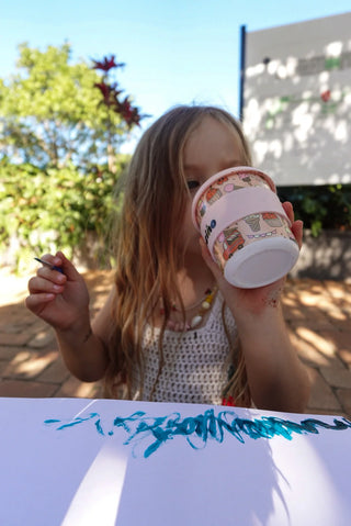 Reusable Bambinocino Bamboo Cup - Scoops in Pink (240ml)