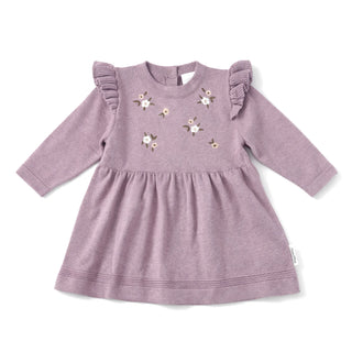 Pink Embroidered Knit Dress