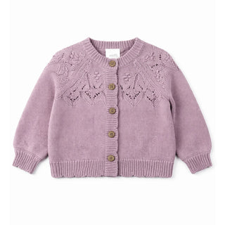 Pink Detailed Knit Cardigan