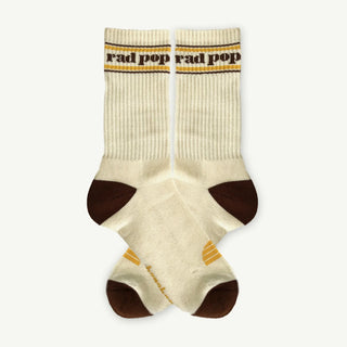 Rad Pop Organic Cotton Crew Sock Single - Natural
