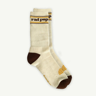 Rad Pop Organic Cotton Crew Sock Single - Natural