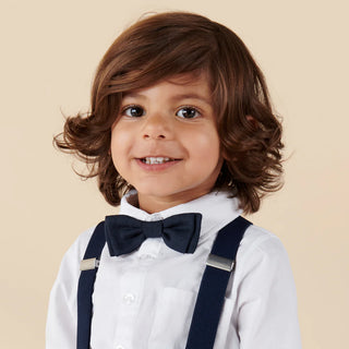 Toby Linen Bow Tie - Navy