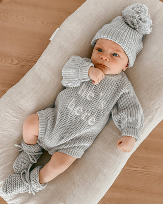 Announcement Bundle - 'He's Here' Chunky Knit Set