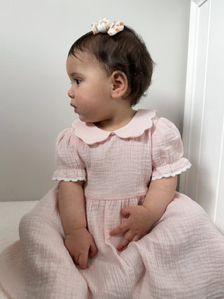 Pink Muslin Trim Dress