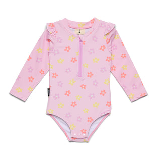 BABY LONG SLEEVE SWIMSUIT - Hibiscus Bloom