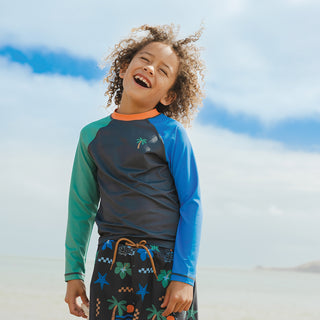 LONG SLEEVE RASH VEST - Seaside Colourblock