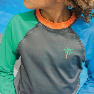 LONG SLEEVE RASH VEST - Seaside Colourblock