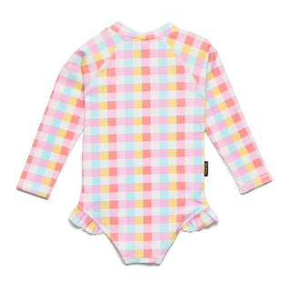 LONG SLEEVE SWIMSUIT - Pop Gingham