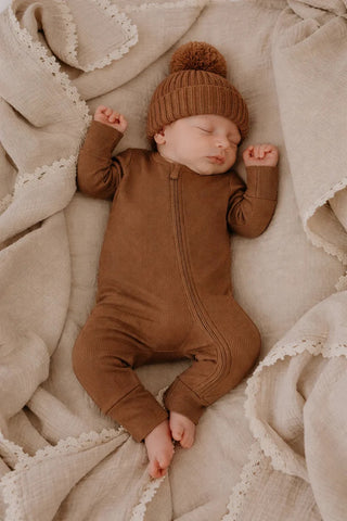 Baby Knit Beanie Chocolate