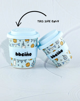 Reusable BambinoCino Bamboo Cup - Tough Cookie in Blue (240ml)